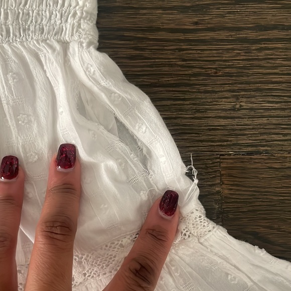 Zara White Lace Trim Mini Dress - Picture 4 of 8